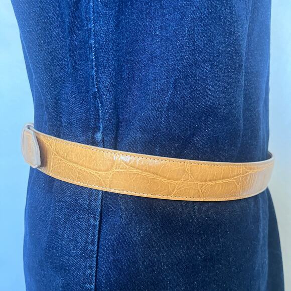 BYBLOS Leather Brass Buckle Womens Belt Sz EU 95 Medium Yellow Italy Adjustable main image 9